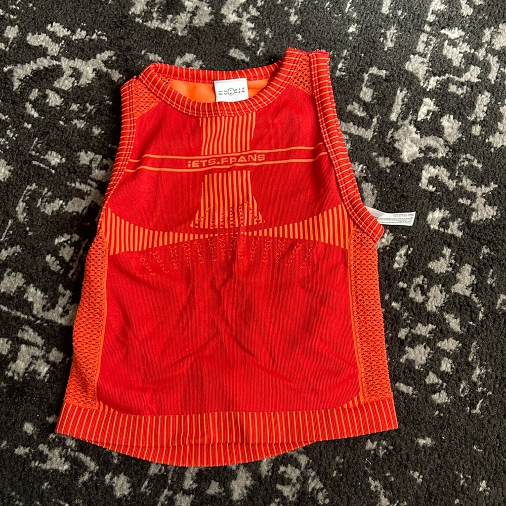 Orange and red iets frans crop top